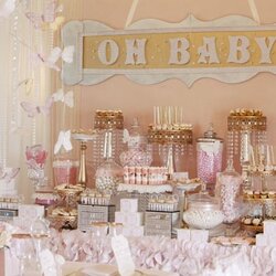 Perfect Whimsical Pink And Gold Baby Shower Pretty My Party Ideas Table Candy Themes Favors