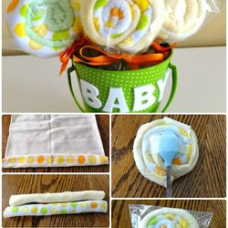 Superior Handmade Baby Shower Gift Ideas Picture Instructions Diaper Washcloth Lollipops Bucket